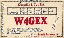 Vintage Amateur Radio QSL Postcard, 1940, W4GEX, Greenville, SC, Scott #804 picture