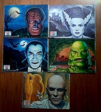 Pepsi Universal Monsters LOT OF 5 Rare HALLOWEEN Art 12 pack cut-outs picture