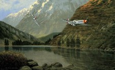 Wild Horses by Gerald Coulson Aviation Art signed by Bud Anderson picture