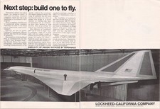 Lockheed California L-2000 SST Supersonic Jet Airliner 2 Page Print Ad 1966 picture