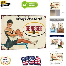 Tin Sign Vintage Aluminum New Sign Aluminum 1981 Genesee Beer & Ale Vintage M... picture