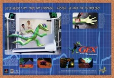 1996 Gex Enter The Gecko PS1 Original Advertisement / Retro Wall Art v4 picture