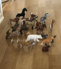 Schleich Zoo Safari Farm Animal Toy Figures Lot of 19 Horse Rhino Deer HUGE LOT picture