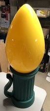 Giant Yellow Christmas Light Up Bulb Blow Mold outdoor decor 36” New picture