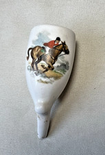 Vintage German Hand Painted Racehorse Jockey Porcelain Horse Pipe Bowl Z picture