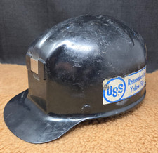 VTG MSA Comfo-Cap Coal Miners Hard Hat w/ Adjustable Liner Black Used Stickered picture
