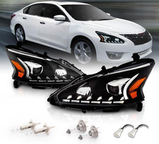 Projector Halogen Headlights LED Bar Style Set for 2013-2015 Nissan Altima 4 Doo picture