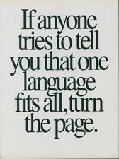 1989 Microsoft Quick Basic C 5.1 6.0 No One Language Fits All Each Own Ad PC3 picture