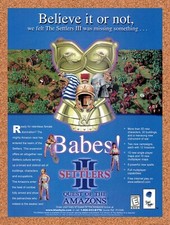 Settlers III 3 PC Original 1998 Ad Authentic RTS Strategy Video Game Funny Promo picture