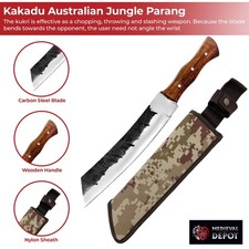 Kakadu Australian Jungle Hand Forged Parang - Metal Blade Overall 14.75