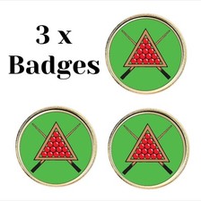 3 x Snooker (BU4) Lapel Pin Badges picture
