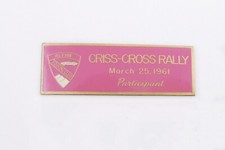 1961 Alpine Touring Club Criss Cross Rally Participant Dash Plaque California picture