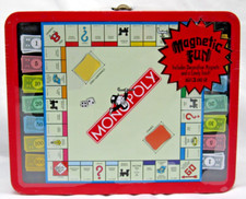 Vintage 2000 Hasbro Monopoly Magnetic Fun Tin Lunch Box w/ Candy & Magnets NEW S picture