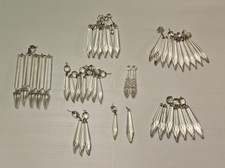 42 Vintage Chandelier Clear Crystal Glass Pendants 2 1/4 to 5 Inches in Length picture