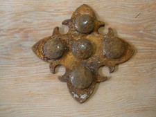 Rustic Iron Medallion Small-3x3 inch-Clavos-Nails-Rustic-Lot of 4-Handmade picture