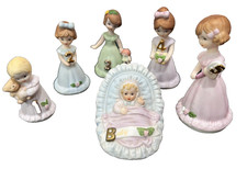 Enesco 1982 Growing Up Birthday Girls Baby  1, 2, 3, 4, 5 picture