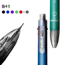 6 in 1 Multicolor Ballpoint Pens 5 Colors Ball Pen 1 Automatic Pencil with Erase picture