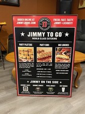 AUTHENTIC 2005 JIMMY JOHN'S ADVERTISING  SIGN FRANCHISE SIGN LARGE 26”x 36