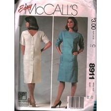 Vintage Easy McCalls 8911 Sewing Pattern Misses Straight Dress Pockets Size 12 picture