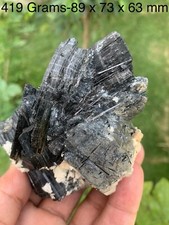419 Grams Combine Specimen Of Schorl With Rutile Quartz Specimen. picture