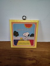 Hallmark Peanuts Snoopy & Woodstock Keep Smiling Wooden Wall Plaque Vintage picture