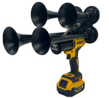 GatorBlast™ For DeWalt Battery Quad Air Horn -Train  Impact Boss 4 Trumpet Metal picture