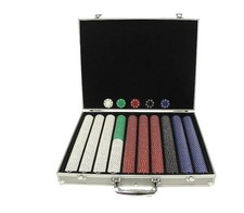 Trademark Poker 1000 11.5 Gram Suited Chips in Silver Aluminum Case picture