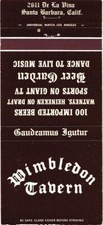 Wimbledon Tavern Santa Barbara CA Vintage Matchbook Cover 1970s picture