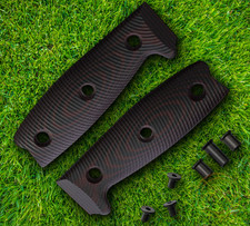 ESEE Handle For ESEE 4 Fixed Blade Knife Black/Red G10 Included Hardware USA picture