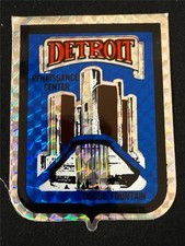VINTAGE DETROIT MICHIGAN 2 SCENE CRYSTAL CHROME TRAVEL STICKER DECAL 1979 RARE picture