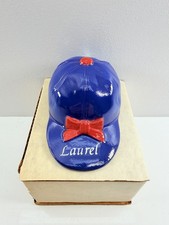 RARE Laurel MD Jockey Cap Bottle Opener Blue Red  White Horse Racing Metal Gift picture