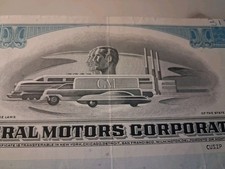 SLING'S 🪙 Vintage General Motors Corporation  Automotive Stock Certificate - picture