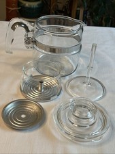 Vintage PYREX Flameware 4 Cup Glass Coffee Pot Percolator 7754 B VG Complete.  picture