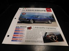 1961-1968 Fiat 2300 Coupe Spec Sheet Brochure Photo Poster 62 63 64 65 66 67 picture