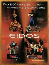 1998 Eidos Video Games Print Ad/Poster Tomb Raider 3 Ninja Omikron N64 PS1 Art picture