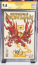 Invincible Iron Man #1 CGC 9.8 SS Skottie Young Signed Variant Marvel 2015 picture