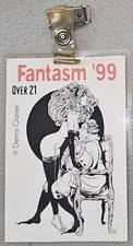 Rare Vintage Fantasm '99 Over 21 Dennis Cramer Art Convention Badge HTF picture