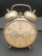 Rare 1942 Mack and Jack Robertshaw Lux Animated Twin Bell Alarm Clock Vintage picture