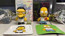 Kidrobot The Simpsons - 2 Pack Homer & Moe Vinyl Figures w/ Boxes Card Accessory picture
