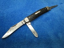 ANTIQUE REMINGTON POCKET KNIFE ROUGH BLACK STOCKMAN PRE-1921 FOLDING ORIGINAL US picture