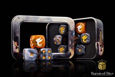 Warmachine: Dusk Ghosts of Ios Official Dice Set Handcrafted by Baron of Dice picture