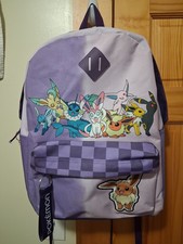 Pokemon Eevee Eeveelutions Purple Wash Backpack Anime Tech Bioworld Rare 2023 picture