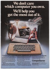CompuServe Electronics Print Ad 1980s Vintage Online Service Tech Art picture