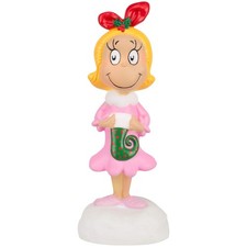 Gemmy Lighted Blow Mold Decor Cindy Lou Who w/Stocking 14