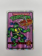 RARE 1990 Ninja Turtles Leonardo with Pizza Vending Machine Prism Sticker picture