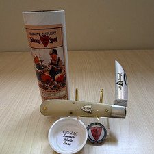 NEW GEC Great Eastern Cutlery #930126L Smooth White Bone Johnny on the Spot picture
