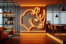 Rhinoceros head neon sign, animal-shaped neon sign, unique neon sign 30 inch picture