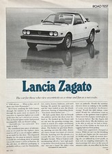 1979 Road Test Lancia Zagato Convertible 5 Pages Pics Specs Info picture