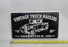 Vintage Truck Haulers Greenfield, OH Cast Aluminum Car Club Plaque picture