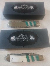 2pc Bear and Bull Cutlery Ox Horn Trapper. New With Box  picture